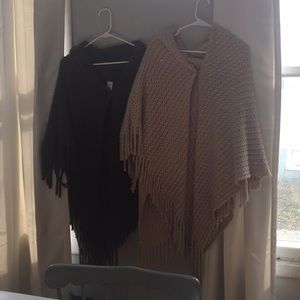 Beige and olive green shawl